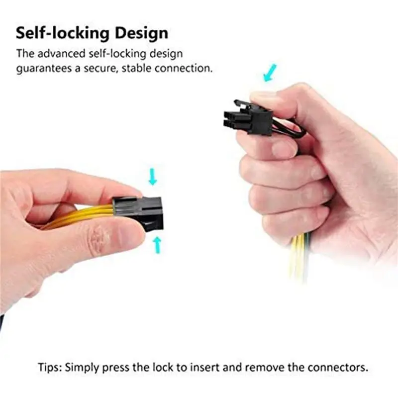 A04E-2X 8Pin To Dual 8Pin(6+2) Power Cable GPU Power Cable For Tesla K80 M40 M60 P40 P100