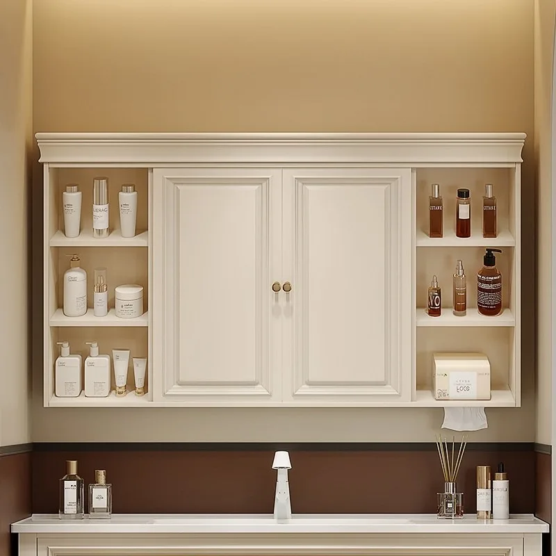 French bathroom feng shui mirror cabinet, separate push-pull wall-mounted toilet, smart mirror cabinet, integrated bathroom stor
