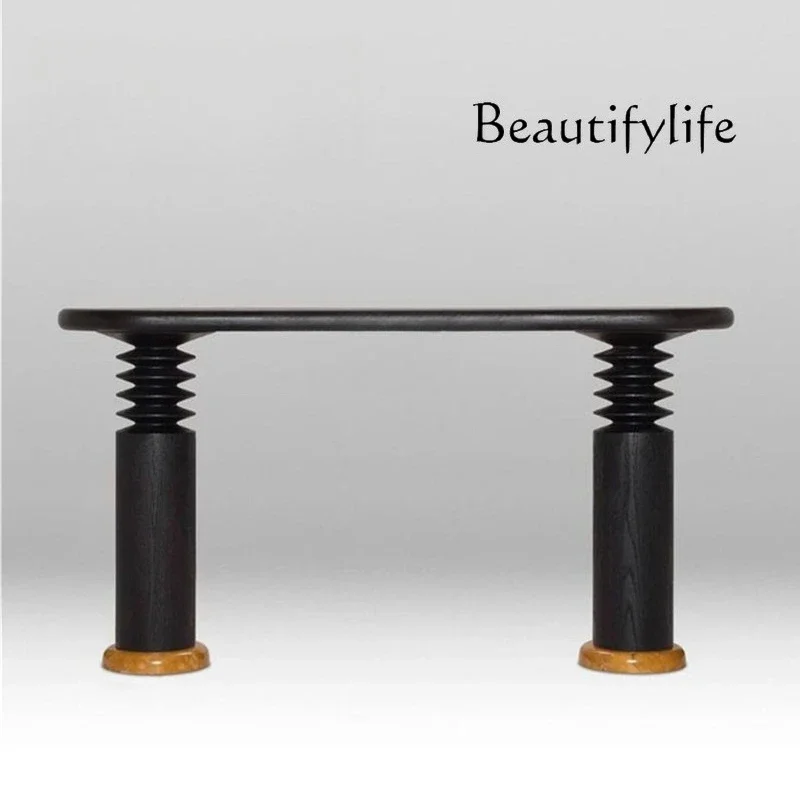 Cc Medieval Minimalist Designer Creative Xuan Guan Tai Italian Ash Wood Light Luxury Corridor End View Table Storage Long Case