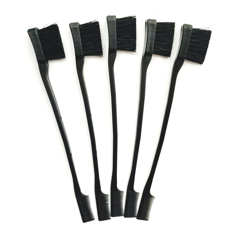 5PCS Three-Headed Eyebrow Brush Shredded Hair Brush Comb Dye Hair Care Hair Edge Control Hairdressing Gel Brush Styling