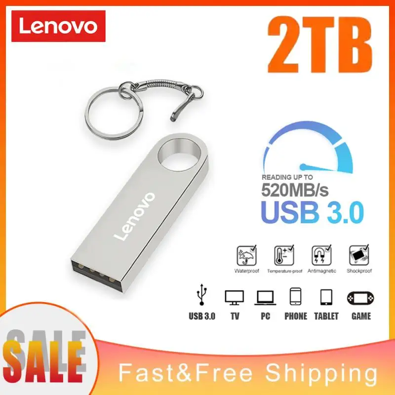 레노버 메탈 U 드라이브 USB 3.0 고속 플래시 드라이브, 휴대용 SSD 메모리 USB 스틱, 오리지널 U 드라이브 펜, 2TB, 1TB, 512GB