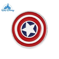 Broches de superhéroe de Marvel de Disney, insignia de Metal de escudo redondo de Capitán América para ropa, Pin de solapa esmaltado de moda, joyería de mochila