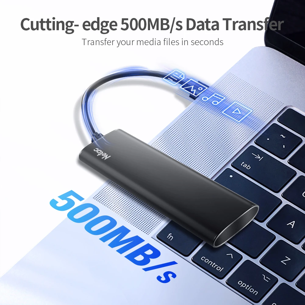 Immagine 5: SSD SATA Netac da 1TB, 250GB, 500GB, 2TB, unità a stato solido esterna portatile, USB 3.2 Gen2 Type C, disco rigido per laptop e PS4