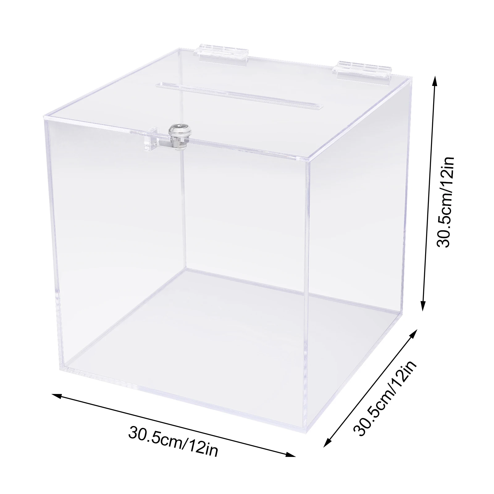 Acrylic Donation Box with Lock Safe Clear Suggestion Box Raffle Box Ballot Box Donation Boxes for Fundraising Collection Case