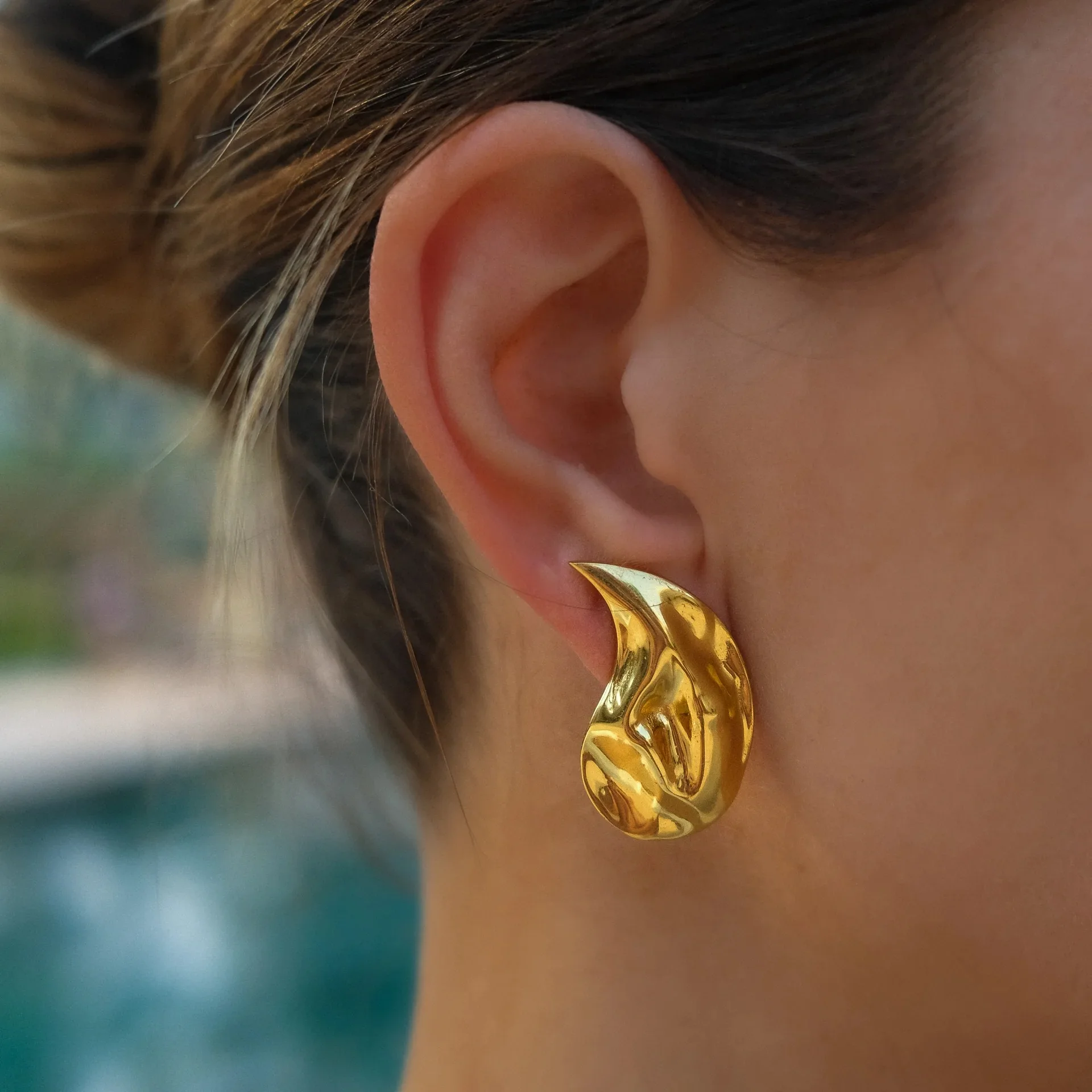 

Stainless Steel PVD 18K Gold Plated Tarnish WaterproofRugged Water Drop Earrings For Woman Jewelry Wholesale Trendy