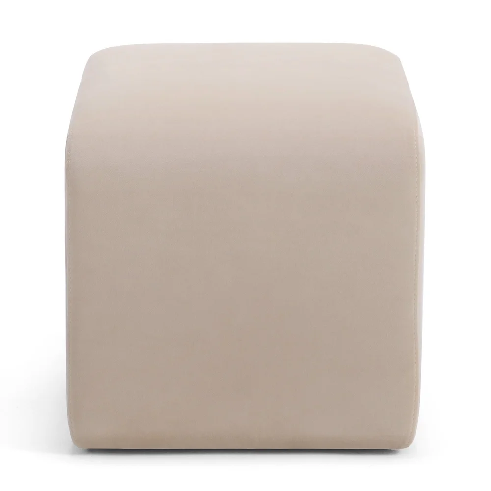 Velvet Waterfall Ottoman Multifunctional Footrest Coffee Table Lightweight Rectangular Curved Edge Indoor Seating Home Decor