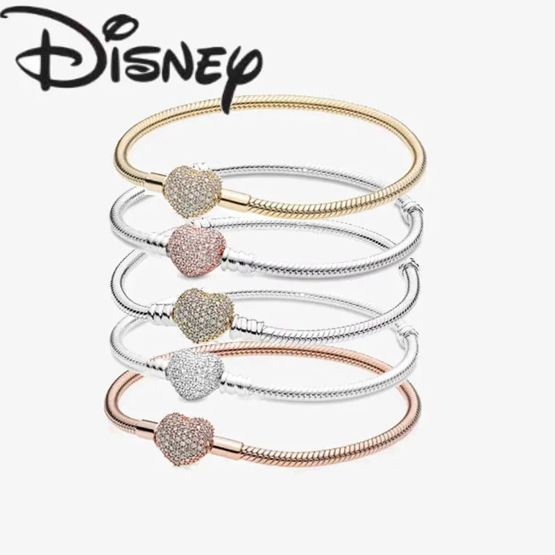 Disney 2024 new fashion creative heart bracelet suitable for women's senior exquisite charm jewelry gift charm jewelry wholesale