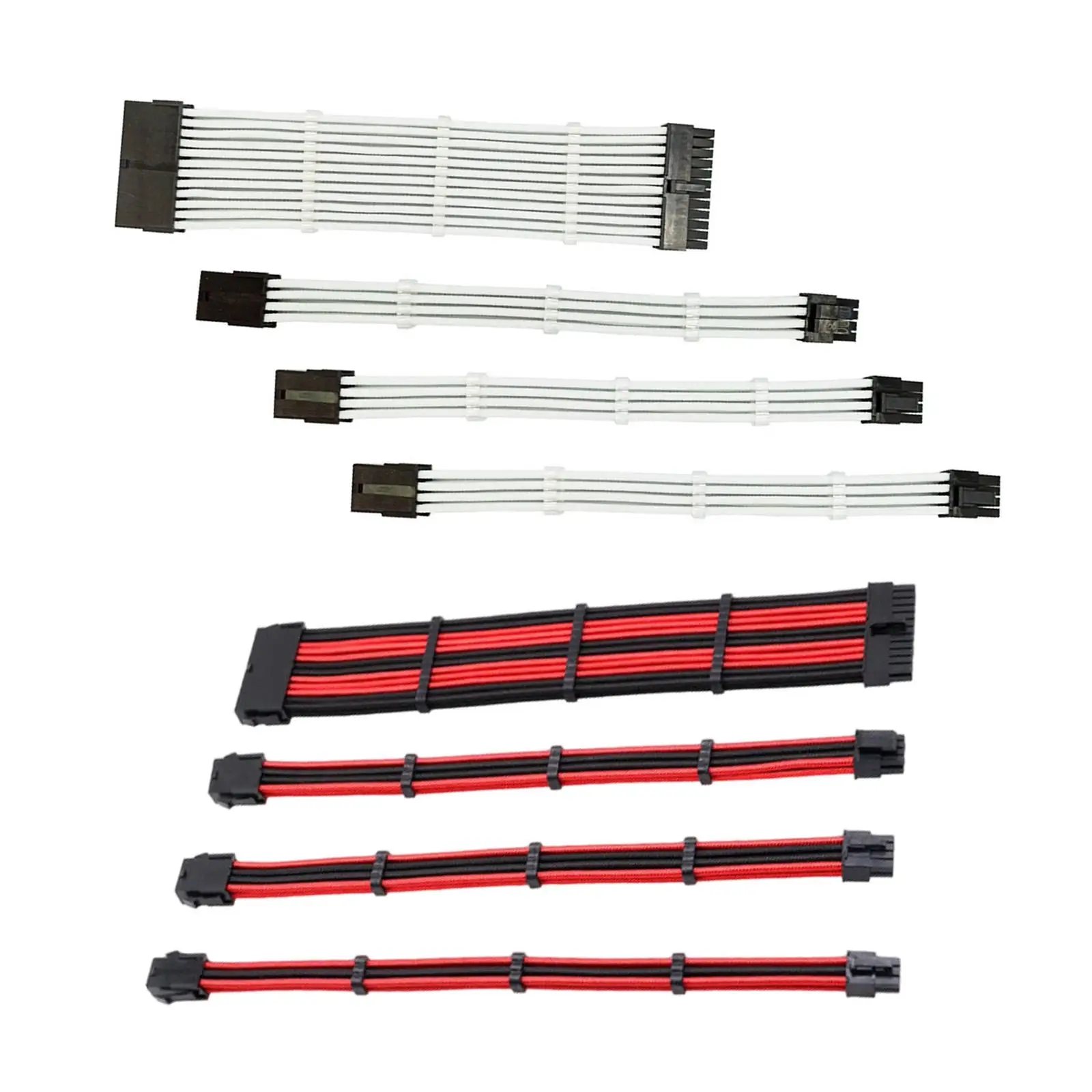 4pcs 18AWG Power Sheathed Cables, Extension Cable Kit Connectors, with '' Combs