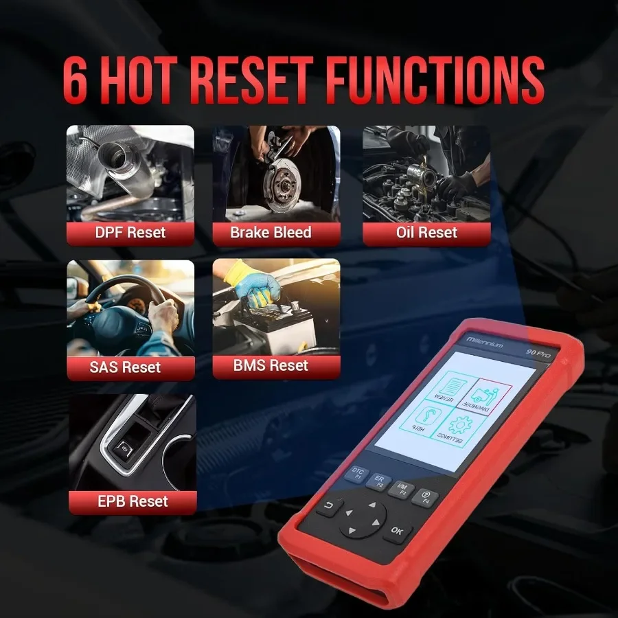 OBD2 Scanner Millennium 90 Pro Car Diagnostic Tool for Comprehensive Vehicle Troubleshooting Including Engine ABS SRS EPB BMS S