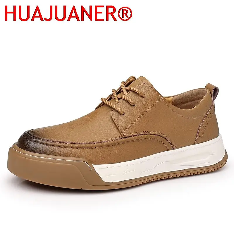 

Spring/fall High Quality Casual Shoes Men's Luxury Board Shoes Leisure Shoes Brown Lace-up Sneakers Men's Driving Shoes Moccasin