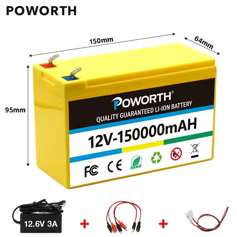12V Rechargeable Battery 150Ah 18650 Lithium Battery Pack Sprayer Built-In High Current BMS Electric Vehicle Battery