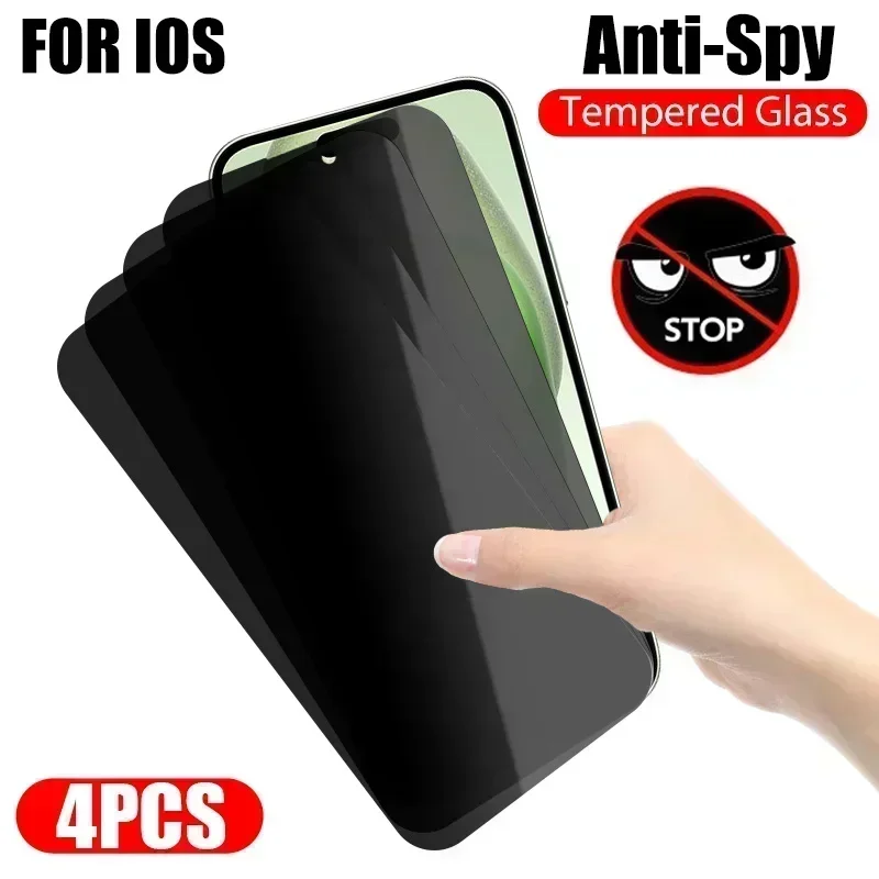 

4 шт., антишпионское стекло для iPhone 14 13 15 12 11 Pro Max 13 12 Mini 15 14 Plus X XR XS SE 2022