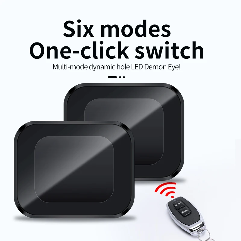 Motorcycle LED Demon Eye Light with 6 Switchable Modes - Auto & Remote Manual Control for Scooters and Bikes