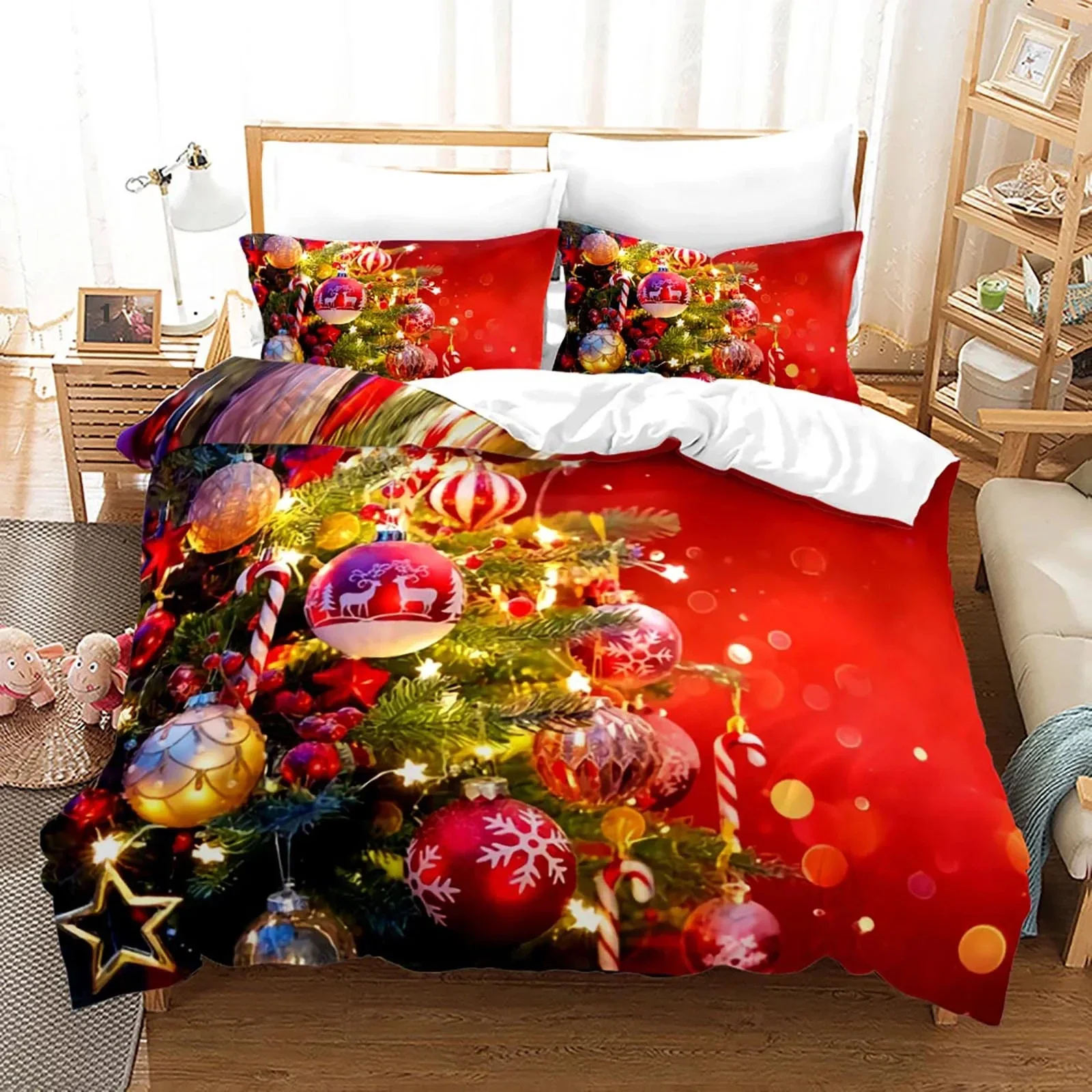 

Merry Christmas Bedding Set 3D Print Single Twin Full Queen King Size Christmas Gift Bed Set Aldult Kid Bedroom Duvetcover Sets