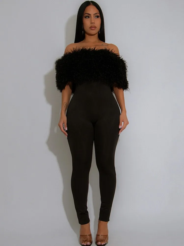 Dashiki African Jumpsuits for  Women Off The Shoulder Bandage Loose Streetwear Overalls Pencil Pants Trousers 2025 Outfits