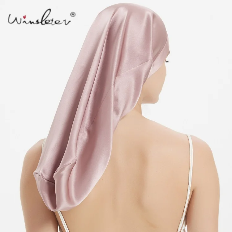 

Шелковая шапочка Winsleter, 60 см, 6А, 100% шелк, женская, с широким эластичным краем, для длинных волос, для сна, шелковая повязка для ухода за волосами, A62957JF