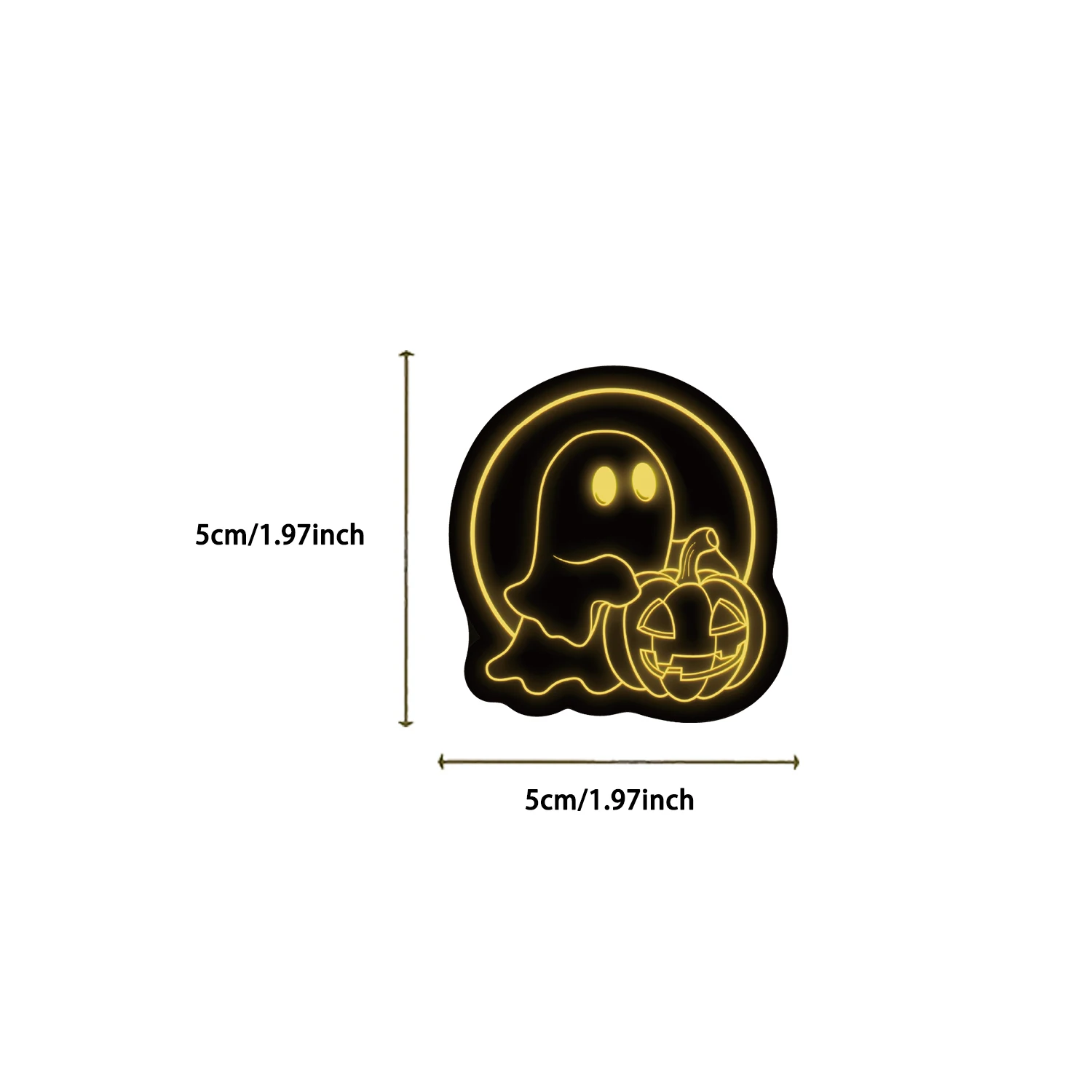 50 قطعة من ملصقات النيون الممتعة للهالوين DIY جراب هاتف للكمبيوتر المحمول وكوب الماء وملصقات ألعاب الكمبيوتر