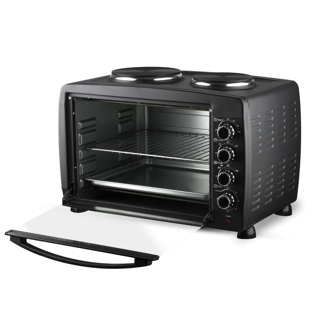 

multi functional electric oven, household kitchen appliances, baking cakes and stir frying vegetables