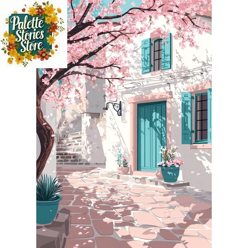 

DIY краска по номерам наборы чердака для взрослых пейзаж ручная роспись маслом по номерам дерево пейзаж домашний декор Gi (безрамный)