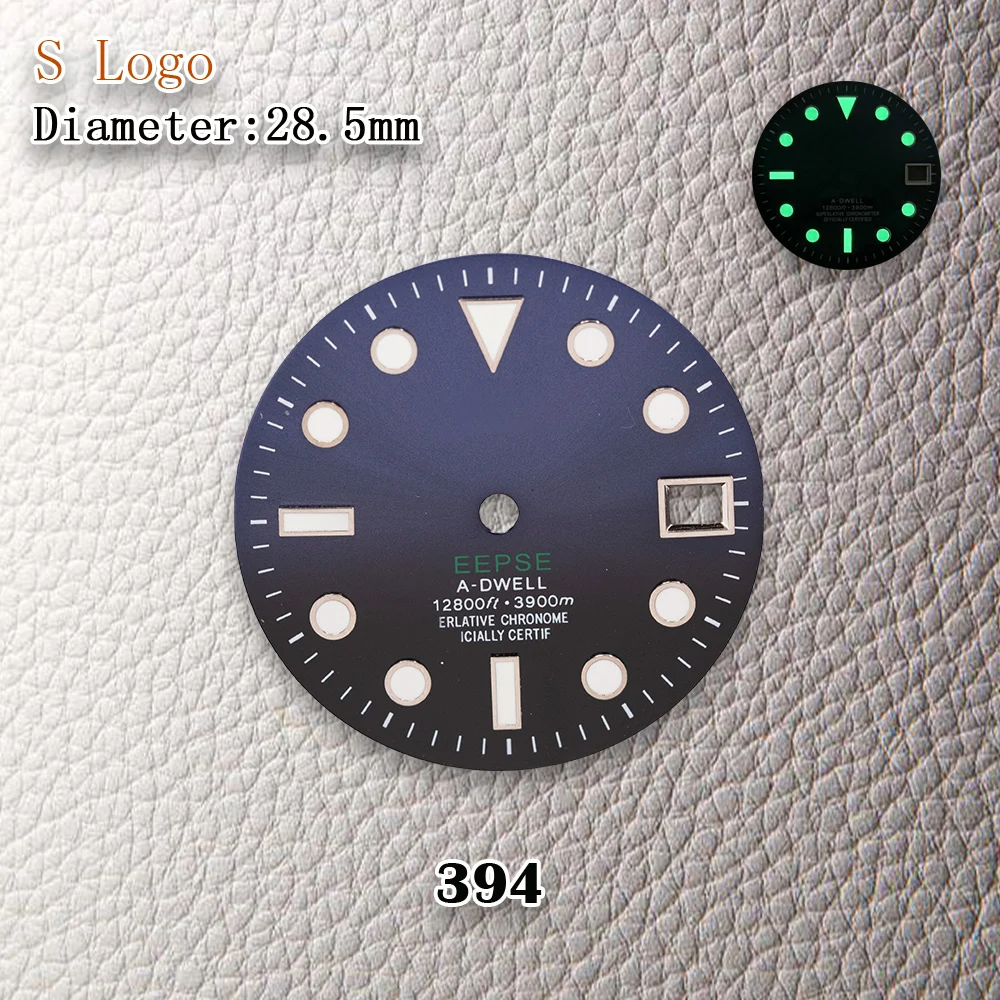Articolo di vendita caldo Nuovo logo S da 28,5 mm SUN Ghost King NH35 quadrante adatto al movimento NH36 accessori per la modifica dell'orologio luminoso verde ﻿
