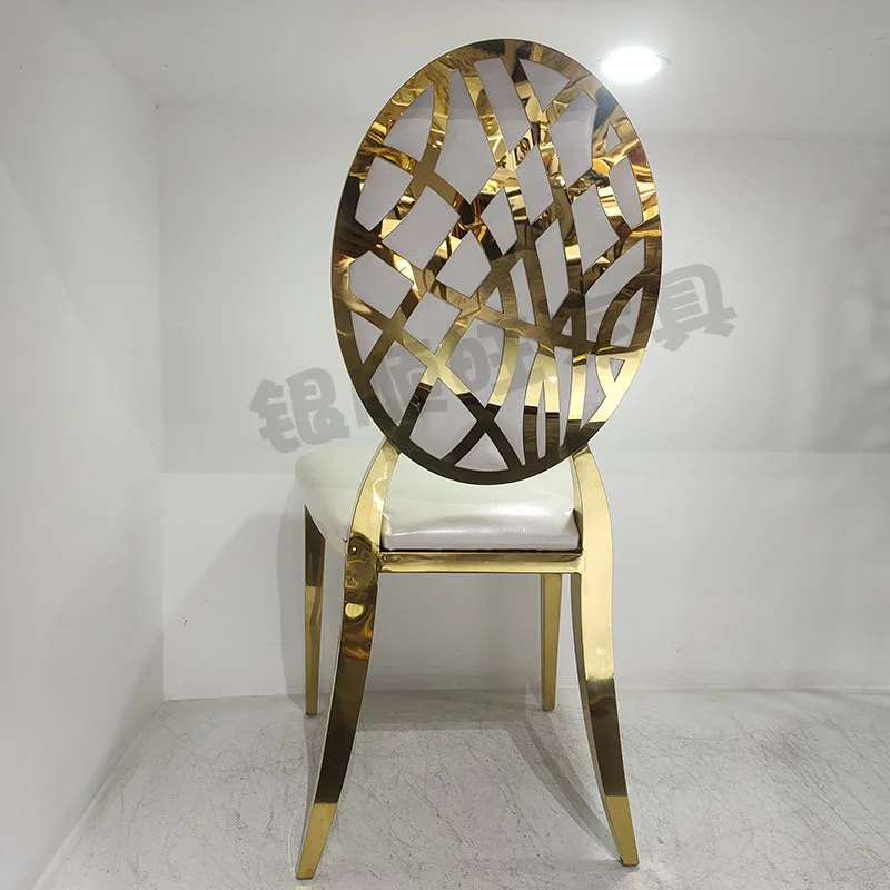 

Manufacturer custom stainless steel wedding furniture, European style, hotel banquet dining chair wedding back flower chair whol