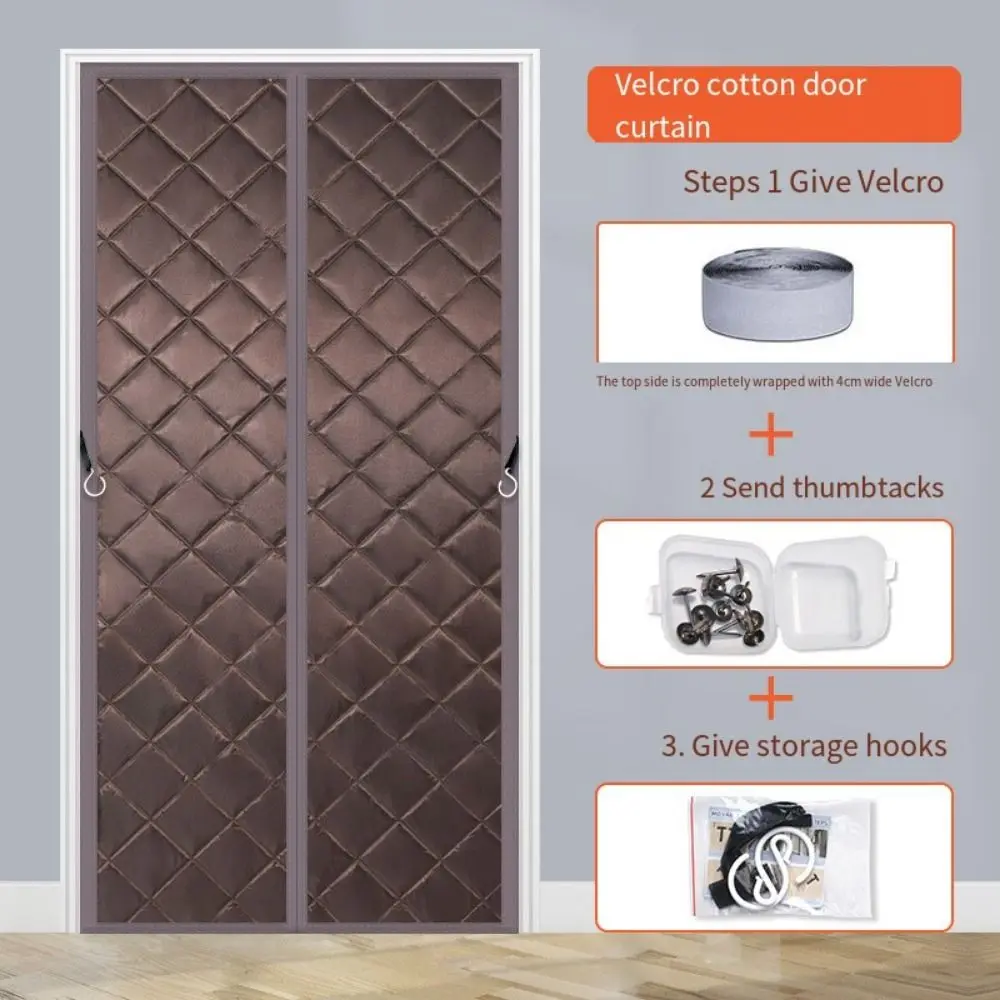 Magnetic Winter Door Curtain Thermal Insulated Self Absorbing Door Cover Curtain Weatherproof Durable Coldproof Door Screen