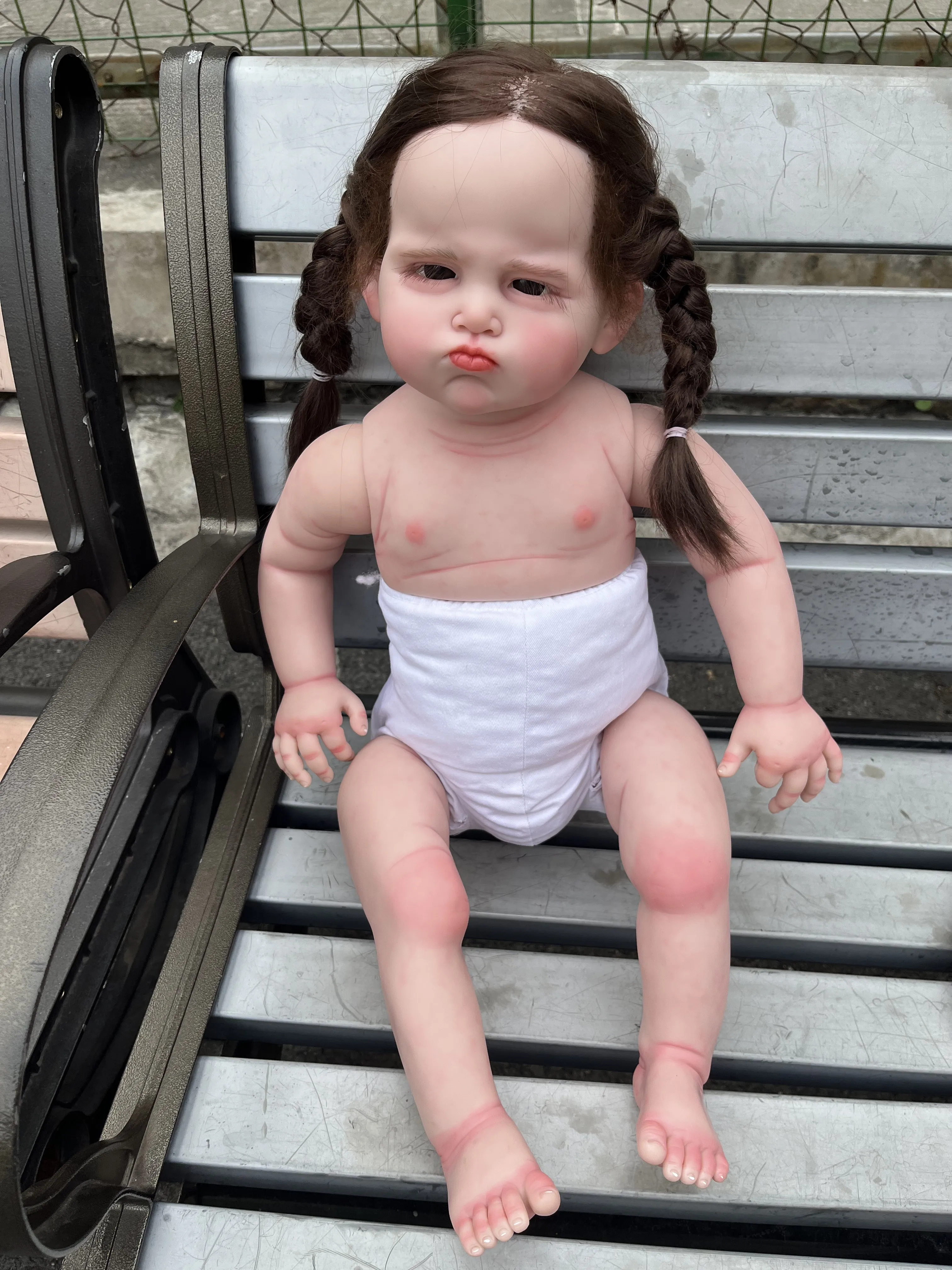 FBBD Customized Limited Supply28 inch Reborn Baby Grace Painted Kit DIY Part With Hand-Rooted Hair Christmas Gift