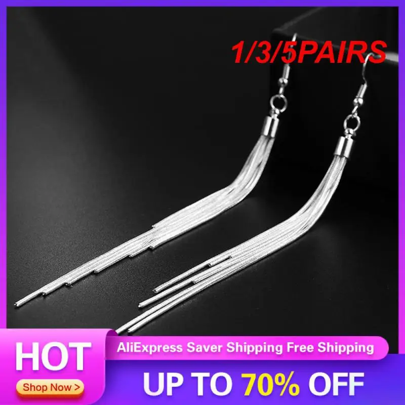 1/3/5PAIRS Earrings Preferred Material Silver Ear Line Ear Ring High Purity 1 Pair Extra Long Ear Wire Jewelry Tassel Earrings