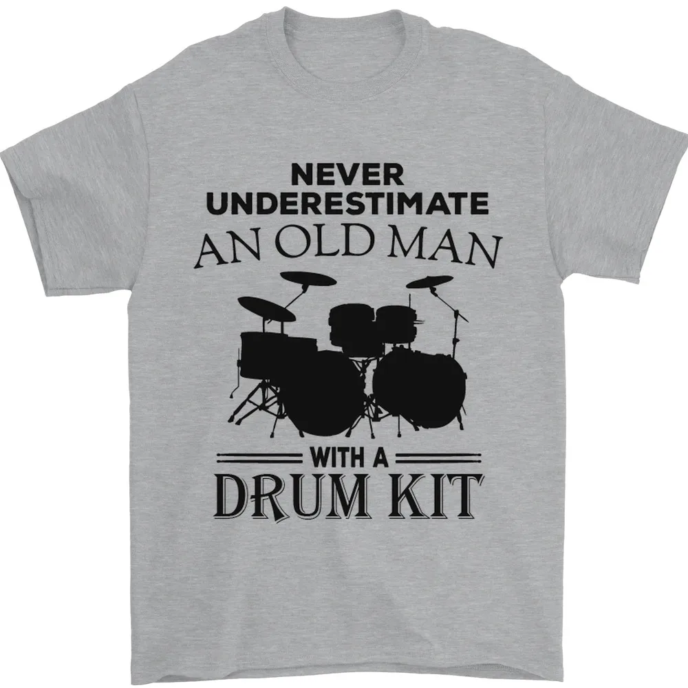 

Old Man Drumming Drum Kit Drummer Funny Mens T-Shirt 100% Cotton Men's and women's T-shirts