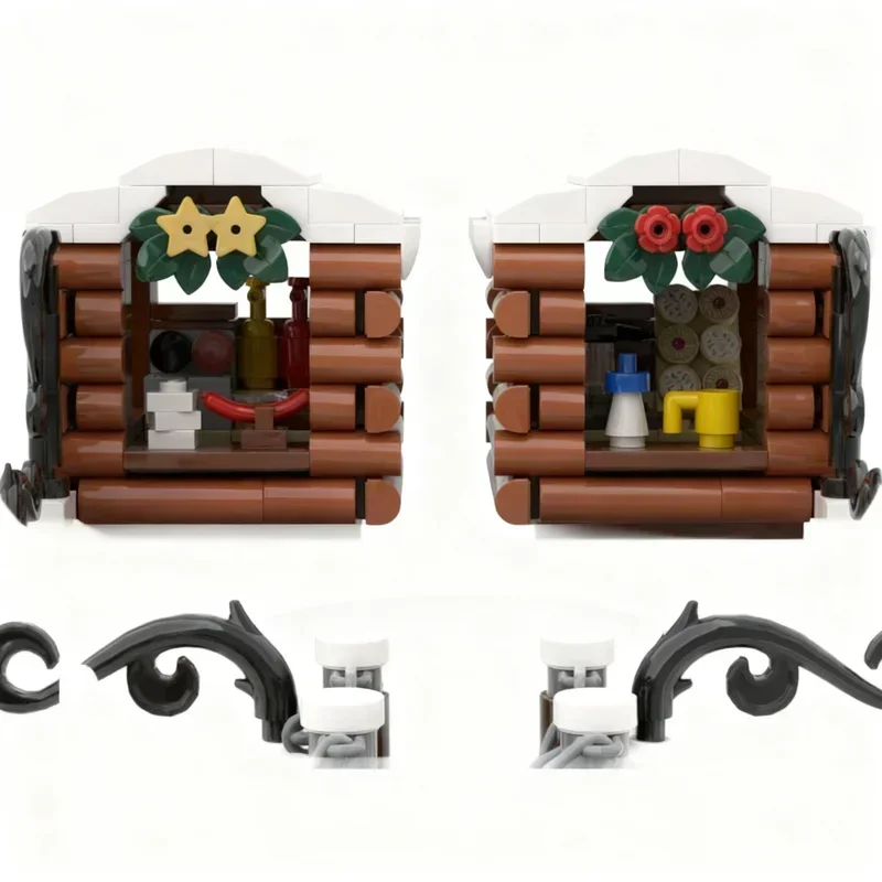 

714PCS MOC Winter Village Ice Skating Rink Model Building Blocks Creative Assembly Display Home Decor Construction Gift Premium
