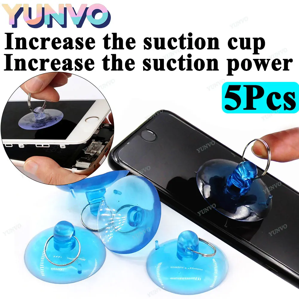5Pcs Mobile Phone Screen Opening Repair Tools Suction Cup With Ring Lock PVC For iPhone Laptop Tablet Phone Screen Adsorption
