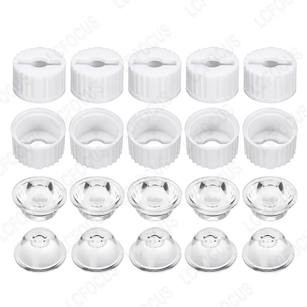 10 Stück 1 W 3 W 5 W LED-Linse 5/10/15/30/45/60/90/120 Grad Reflektor Kollimator 20 mm optische PMMA-Acryllinse – Detail 7