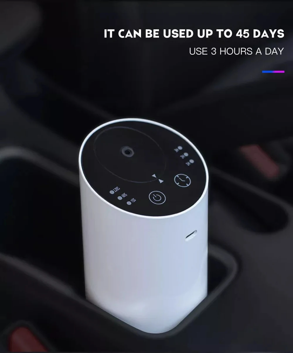 Kabelloser Auto-Aroma-Diffusor mit 20 ml leerer Flasche für ätherische Öle, wiederaufladbarer Duftdiffusor, elektrischer Geruch für Zuhause und Schlafzimmer – Detail 3