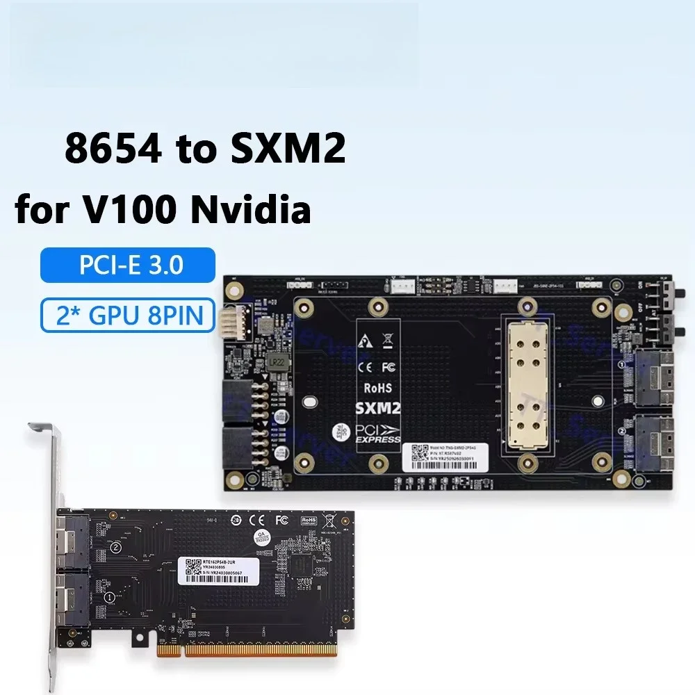 PCIe 4.0 X16 To Slim SAS Dual SFF-8654 Motherboard Split Card Single Slot Graphics Card EGPU External Expansion Game GPU Adapter
