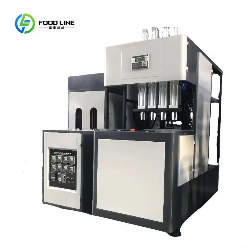 Customized CE Approved 2L 4 Cavity Semi Automatic PET Bottle Blowing Machine PLC Bearing High Efficiency Energy Saving