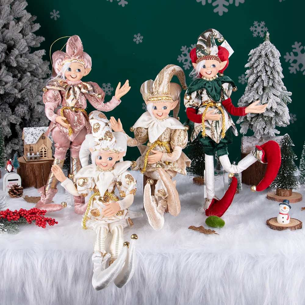 

Cute Elf Plush Dolls Toys Christmas Tree Pendant Drop Ornaments Hanging Decoration Navidad New Year Xmas Gifts For Kids Gifts