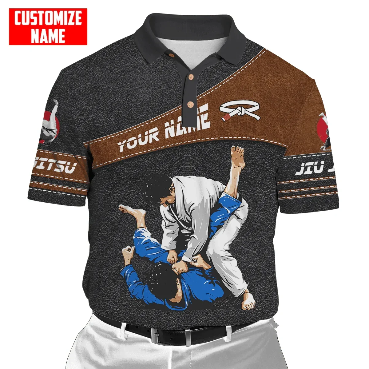 Customized Name Jiu Jitsu 3D All Over Printed Fashion Polo Shirt Men Short Sleeve Summer T-shirt Gift For Jiu Jitsu player POP08 view 3