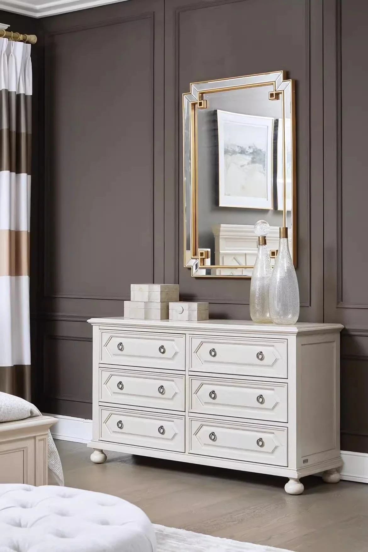 Meuble TV moderne et Simple pour chambre à coucher nord-américaine, meuble à Six seaux en chêne, vente directe d'usine