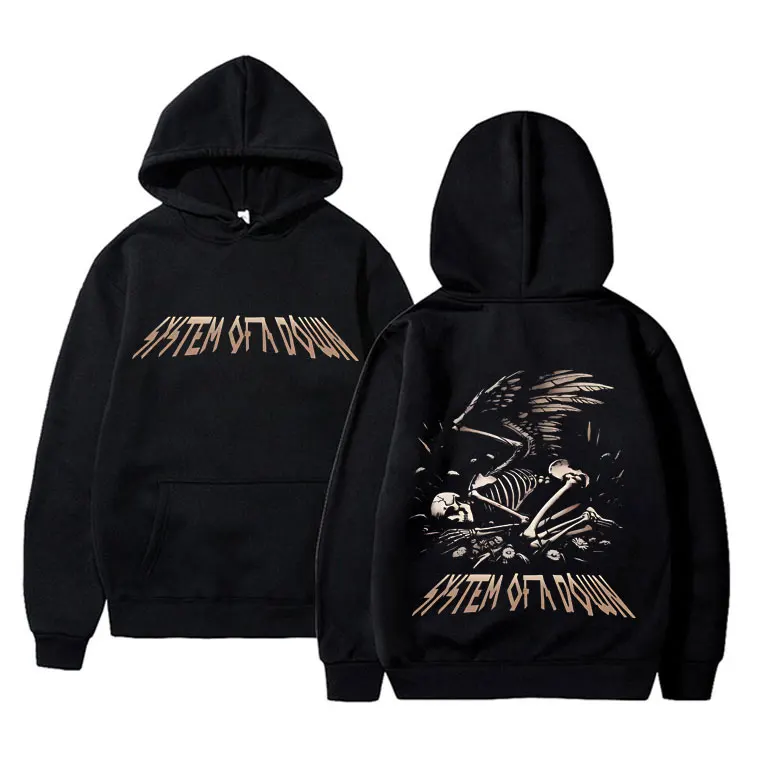 

System of A Down Toxicity Hoodie Skeleton Graphic Sweatshirt Men Women's 90s Vintage Rock Alternative Metal Hoodies Streetwear