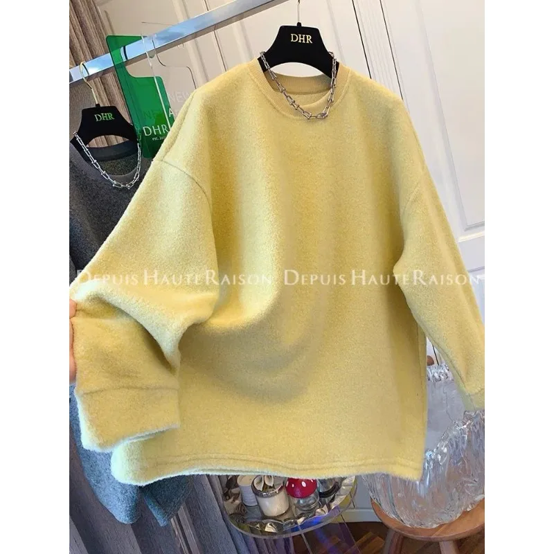 

Lamb Wool Soft Velvet Sweatshirt Women's Autumn Winter Flesh-covering Top