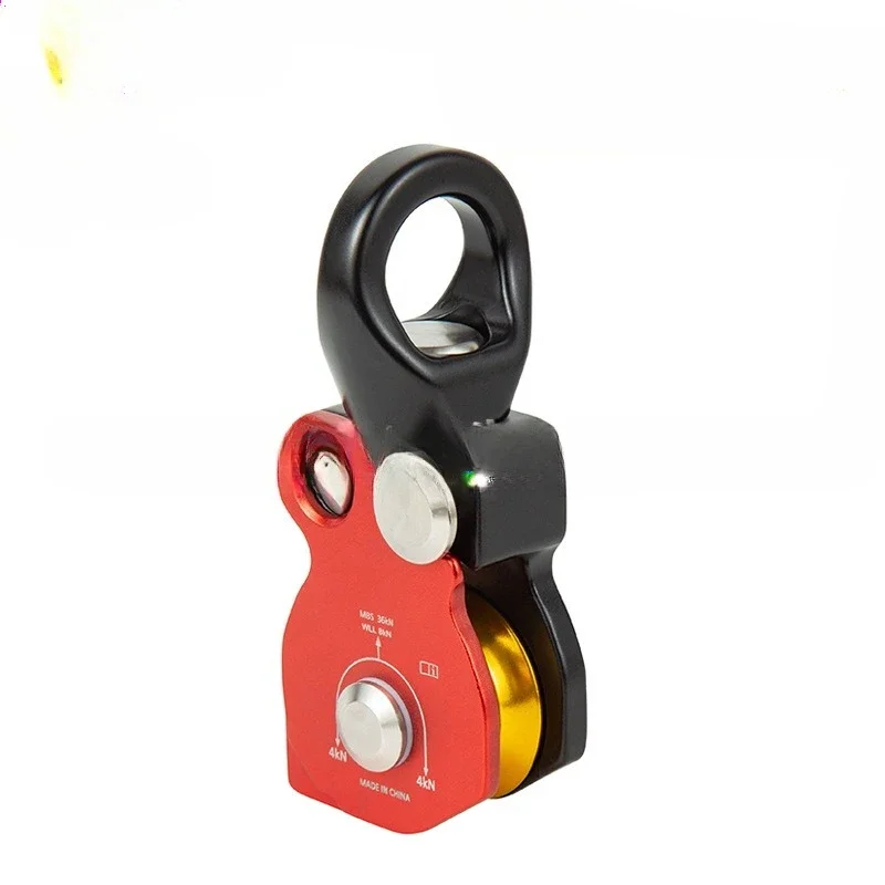 Universal single pulley 8-13MM rope rescue pulley, side plate rotating pulley