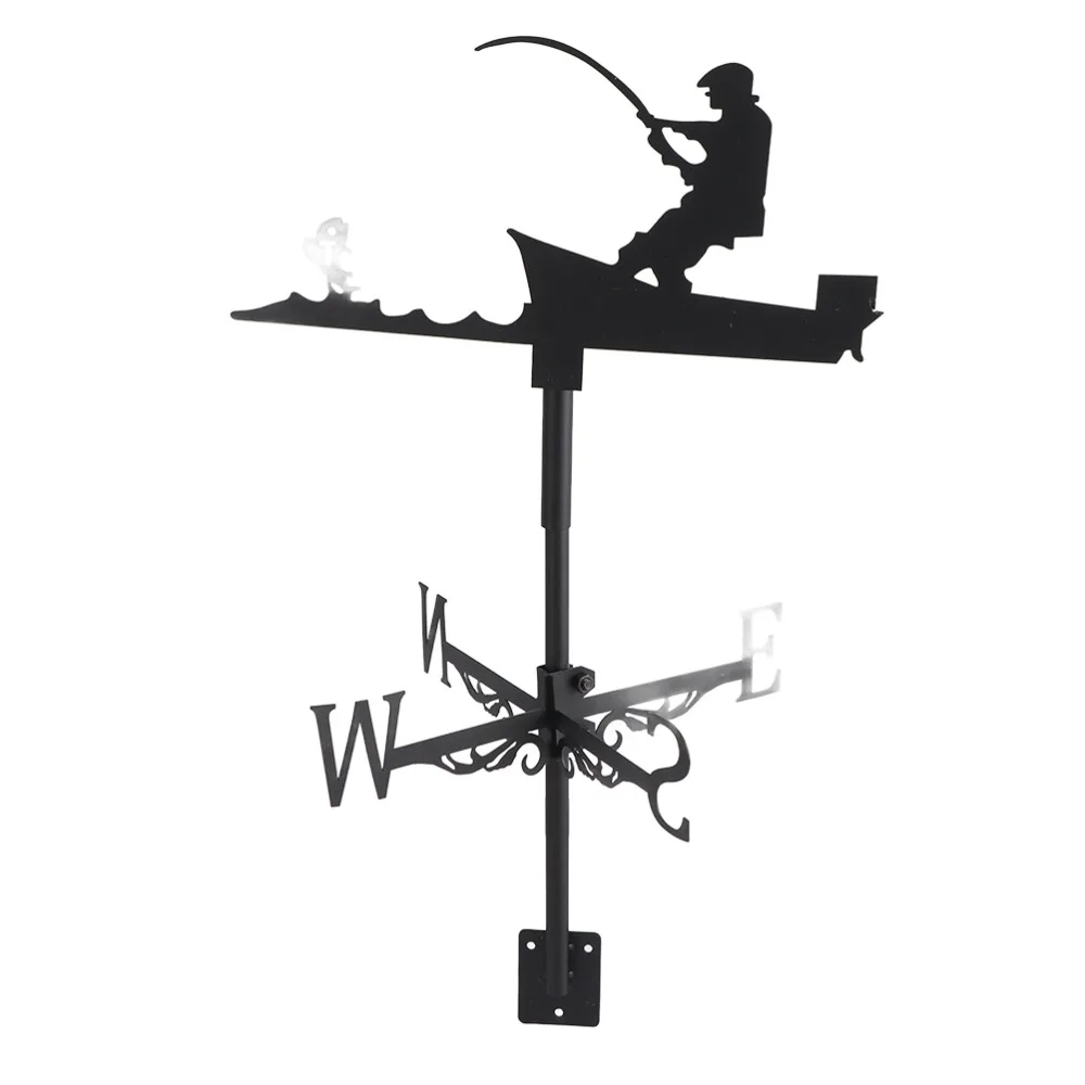 Metal Construction Weather Vane Sea Rover Design Wrought Iron Garden Stake Decoration Professional Measuring Tool Durable Finish