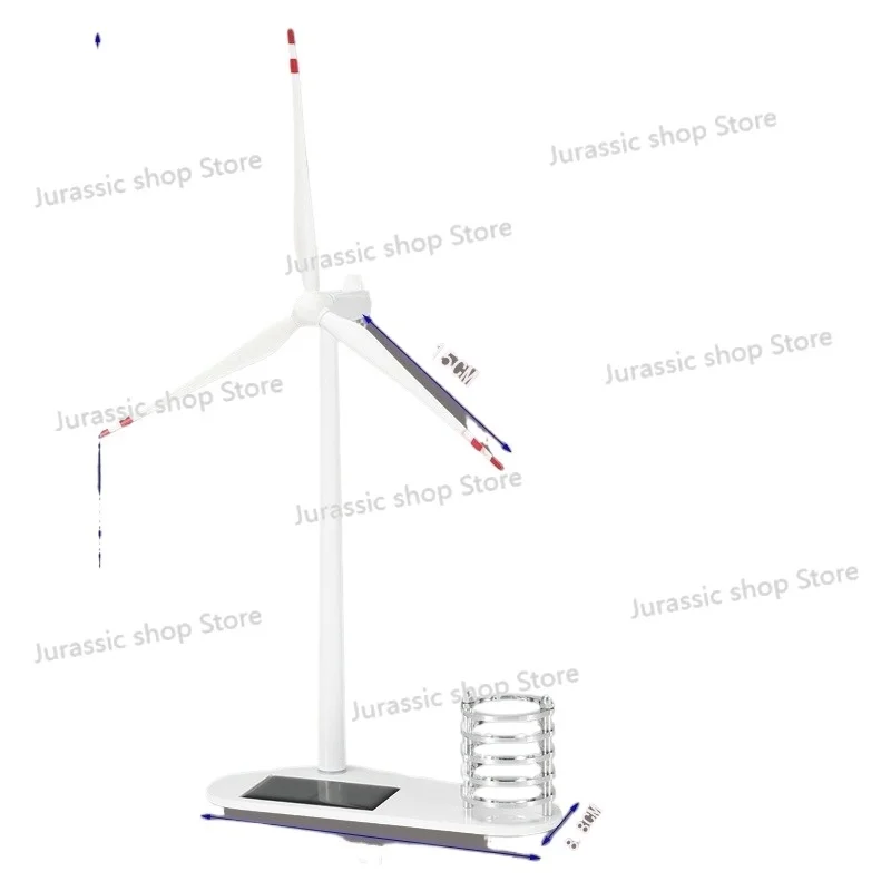 

1 Set Metal Solar Wind Turbine Model, Wind Power Gift, Manual Assembly, Office Wind Power Ornament