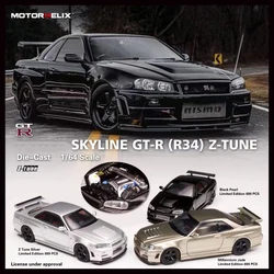 MH 1:64 SKYLINE GTR R34 Z TUNE Opened Hood Diecast Diorama Car Model Collection Miniature Toys MOTORHELIX