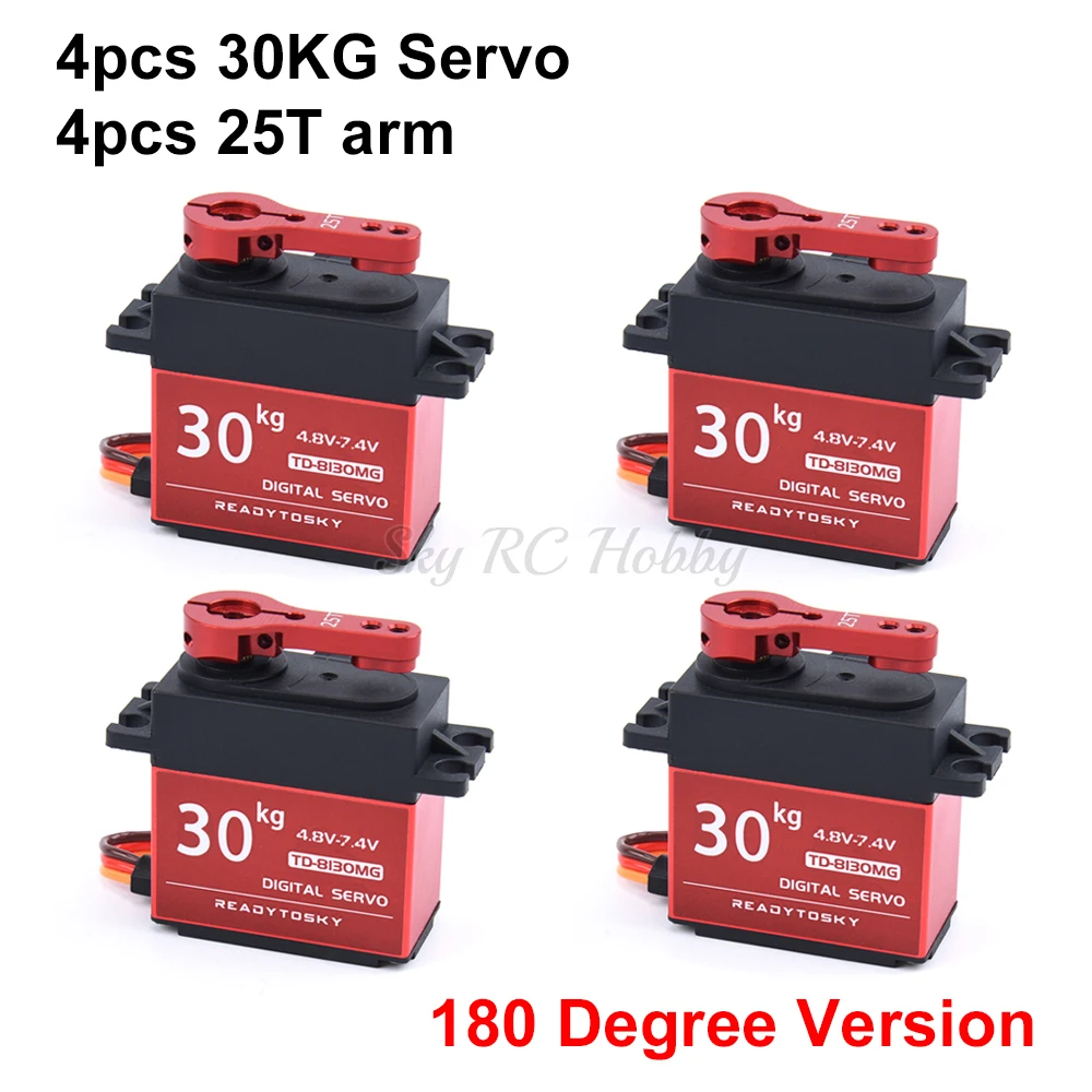 Waterdichte 20KG 25KG 30kg 35kg 40KG 60KG Servo's 180 270 360 Graden Grote koppel Digitale Servo Metalen Tandwielen 25T Arm Voor RC Auto