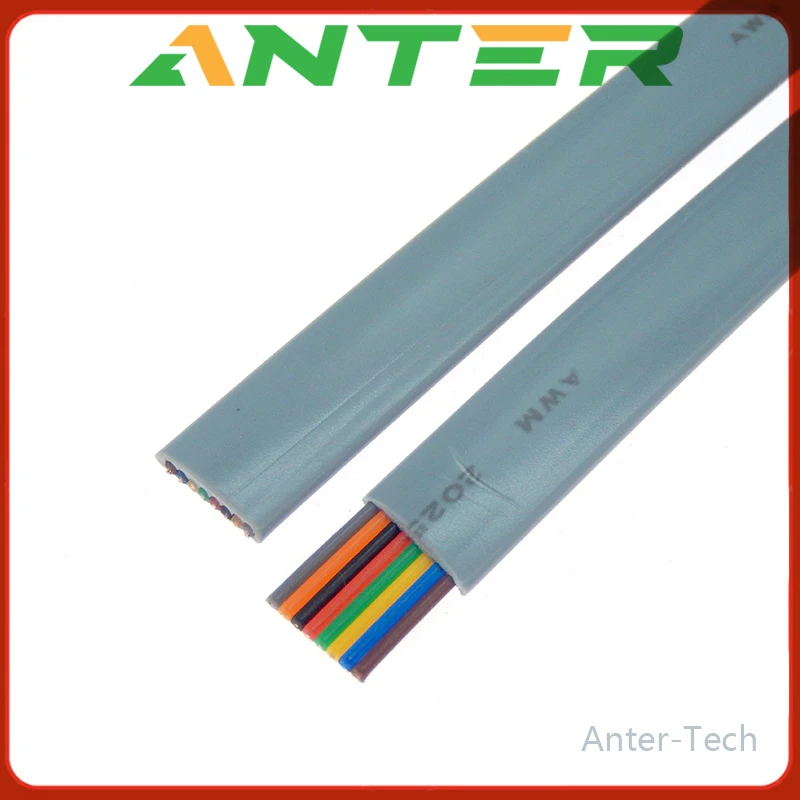 1 Meters RJ45 Flat Cable 8Core 20251 26AWG Telephone Wire PVC Silver gray