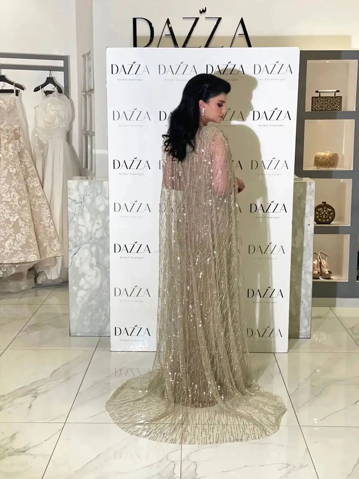Aenyrst 2026 Customized A-Line V Neck Prom Dresses Long Sleeves Fully Sequins Beaded Luxury Evening Dresses