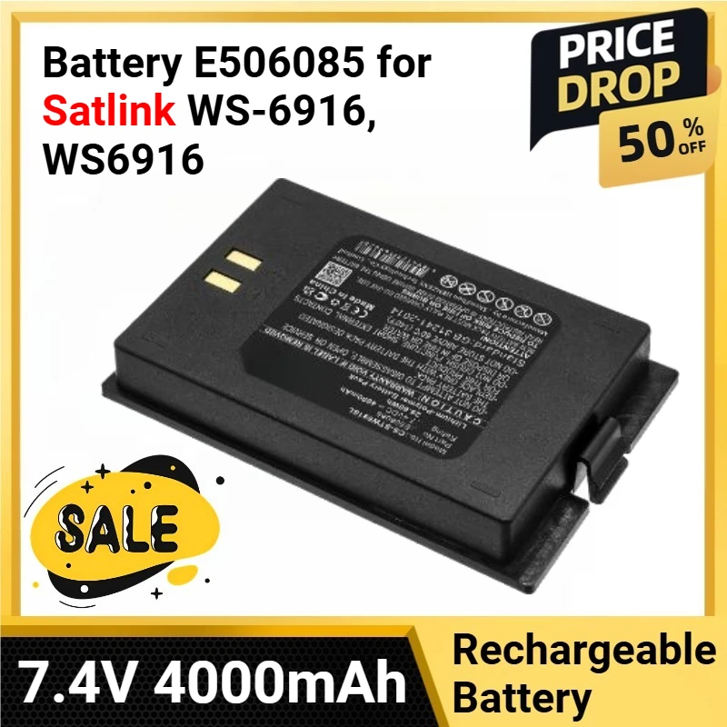 

NEW 7.4V 4000mAh Battery Satellite Finder Meter Battery E506085 for Satlink WS6916 WS-6916