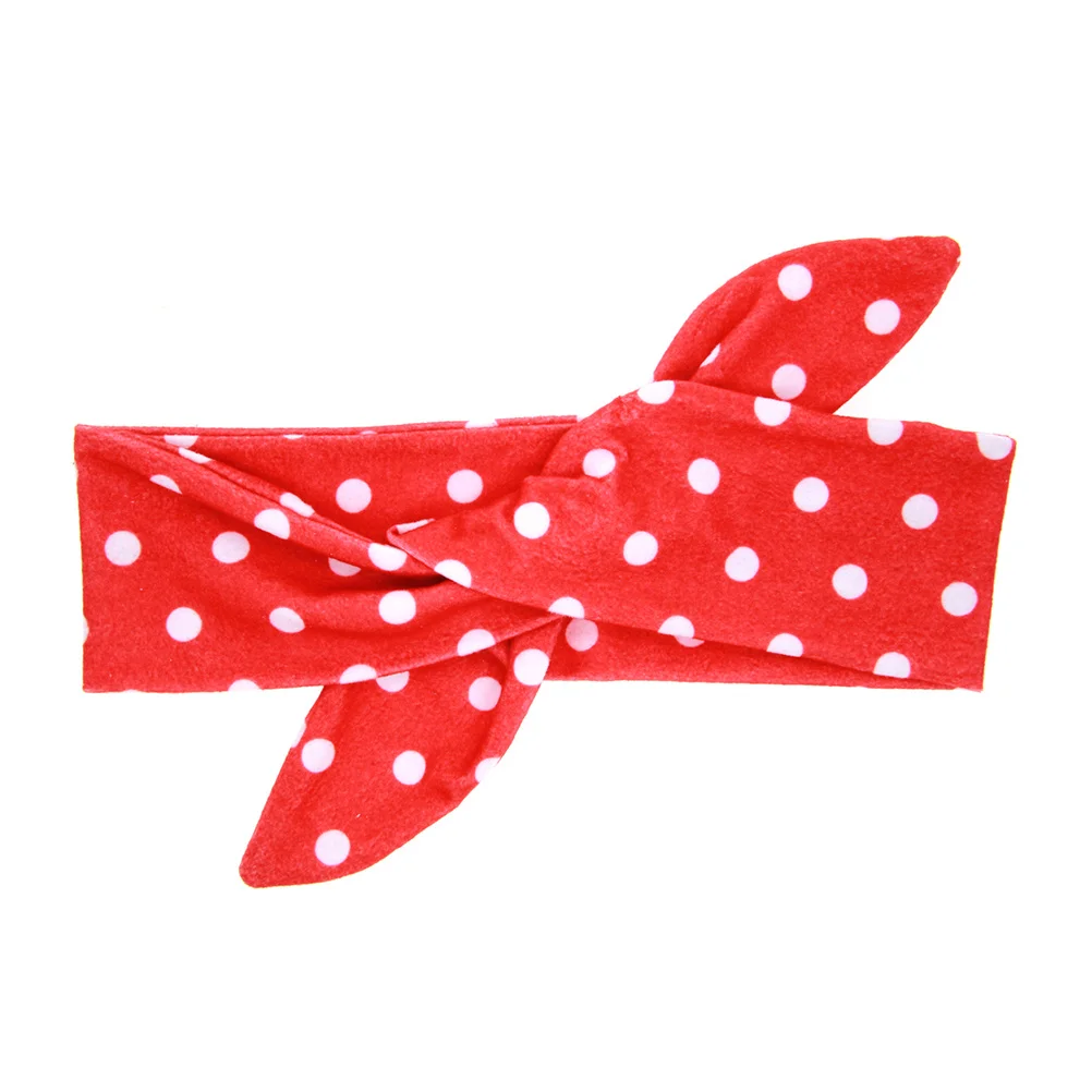 

Bunny Rabbit Ear Headband Baby Girl Hairband Toddler Headwrap Infant Turban Soft Lightweight Printed Bright Red Grid Newborn