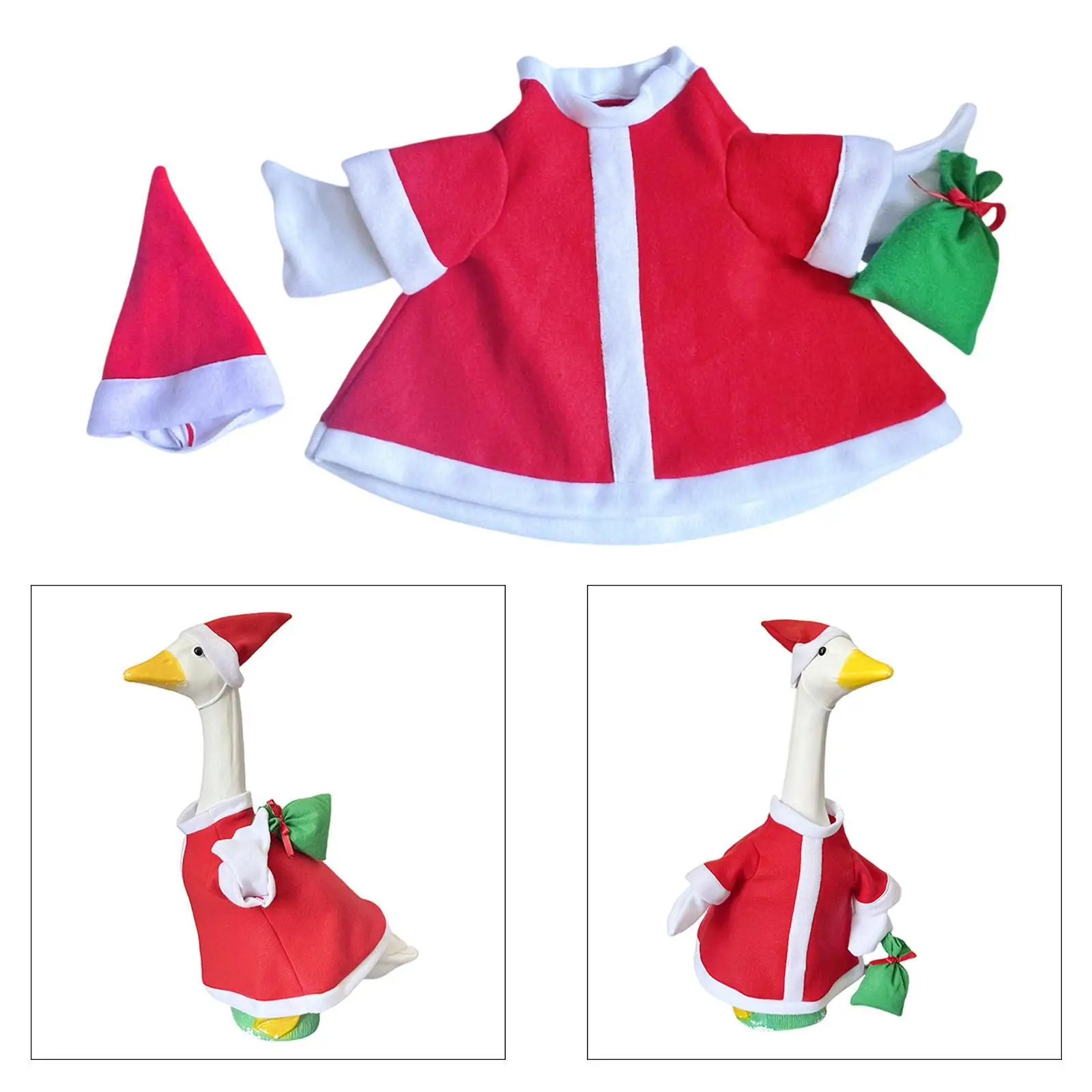 Decorative Bird Goose Outfits Polyester Costume Garden Statue Clothing for Outdoor Patio Christmas Decor